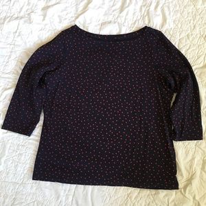 Talbots Navy/Red Polka Dot Top Size X